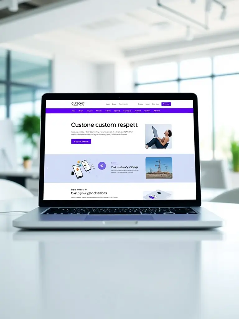 A professional-looking WordPress website for an HVAC company, showcasing a clean design and easy navigation on a desktop computer.