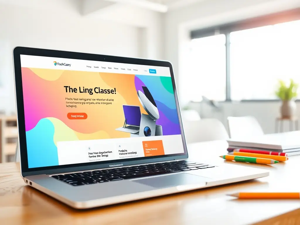 A professional photograph of a modern, responsive WordPress website designed for an HVAC company, displayed on a laptop screen. The website features a clean layout, easy navigation, and prominent call-to-action buttons.